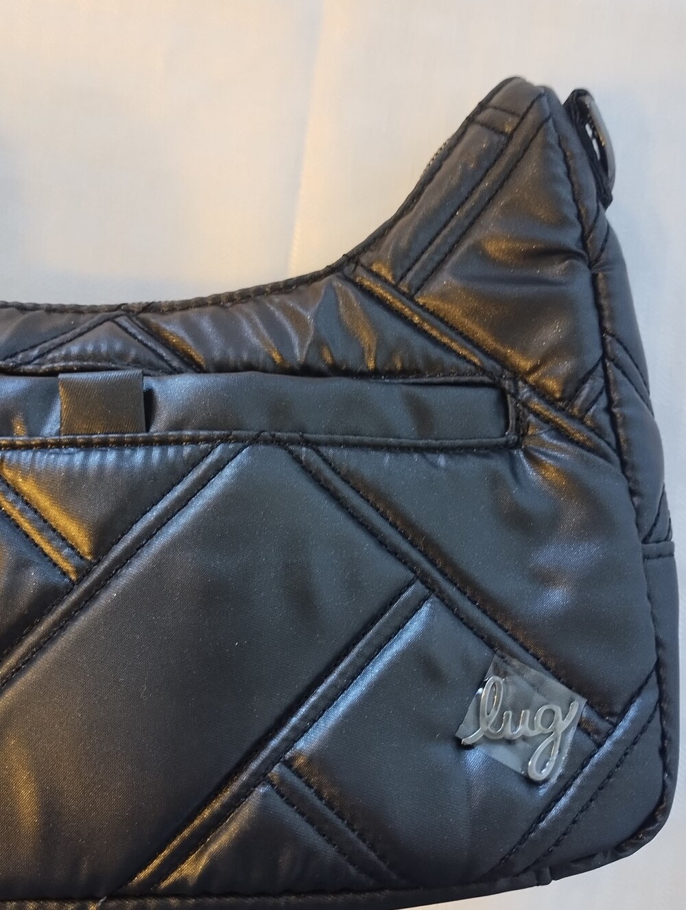 NWT Lug Curtsy Mini Crossbody Bag with Pouch in Metallic Black - Picture 3 of 11
